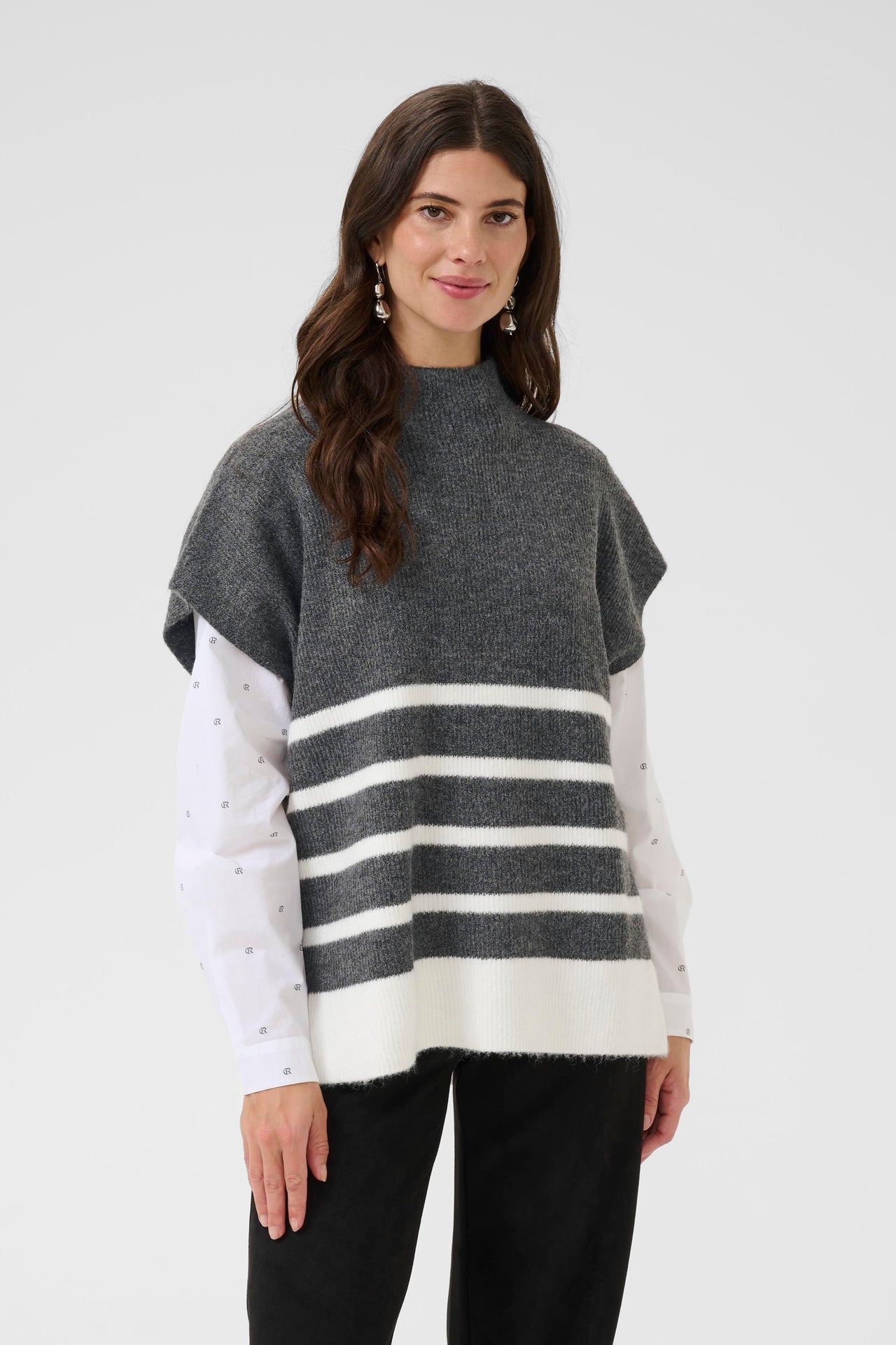 トップス RESISTED YARNDYED WOOLGABARDINE PULLOVER PURL KNIT SWEATER - Blue / Gray | ZARA Canada