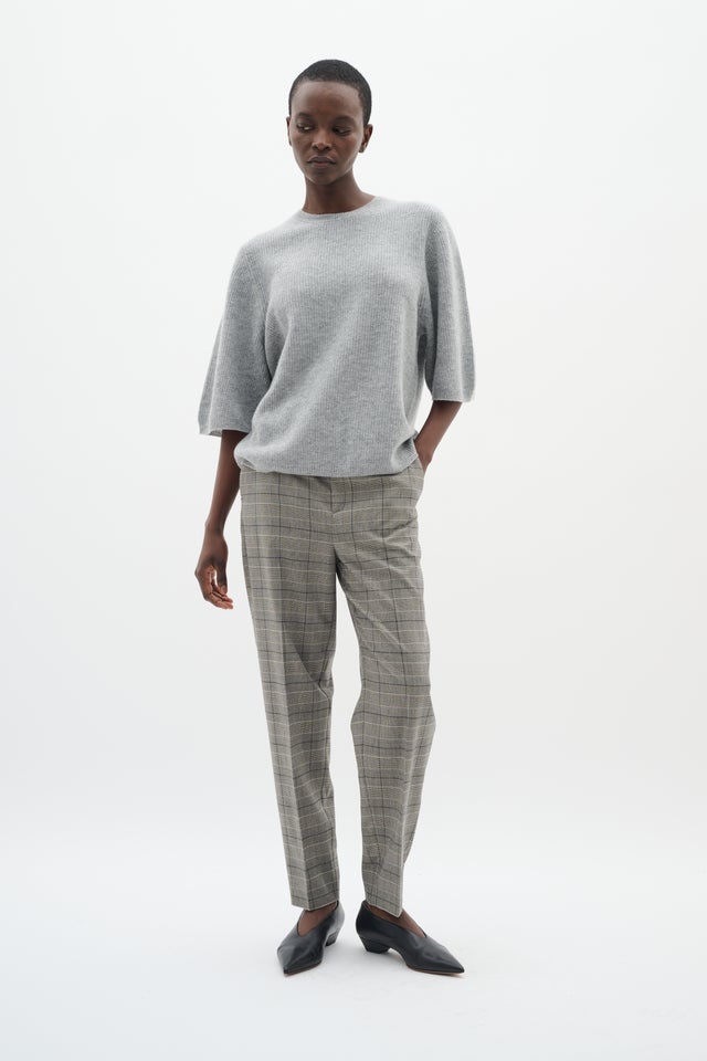 BELINDA　luxury check slacks gray
GRAY(S) Pantalons | Pants | Boutique Windrush