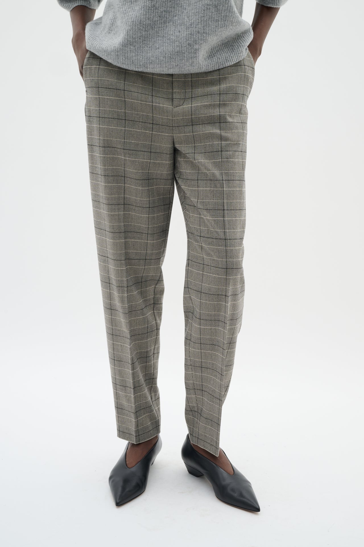 BELINDA　luxury check slacks gray
GRAY(S) Pantalons | Pants | Boutique Windrush