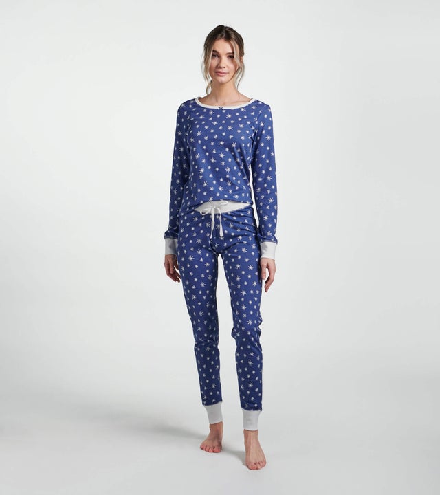 Women's Woofing Plaid Flannel Pajama Set - Little Blue House CA
